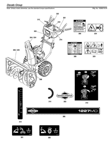 Part Location Diagram of 770143 Murray Kit-Decal, Briggs 1227md